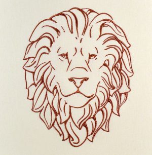 Broderie lion
